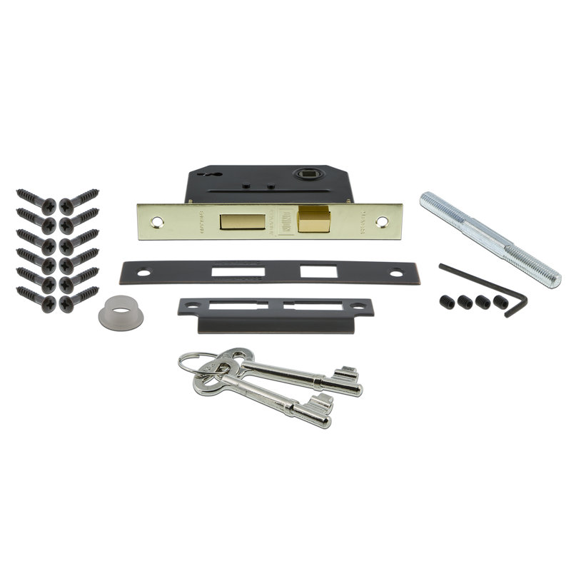 Crystal Parlor Interior Mortise Door Lever with Victorian Long Plate, Timeless Bronze
