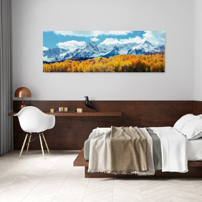 Snow covered mountain range San Juan Mountains Colorado USA 1 Piece Wrapped Canvas Panoramic Wall Art