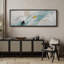 Aqua turquoise, décoration murale abstraite - grande impression sur toile encadrée pour chambre principale-1909934775-1909933385