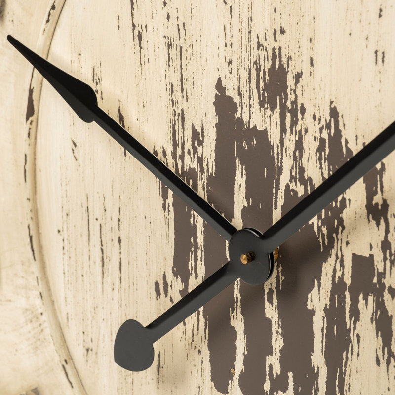 Très grande horloge murale 42 po Merrionette, Blanc antique