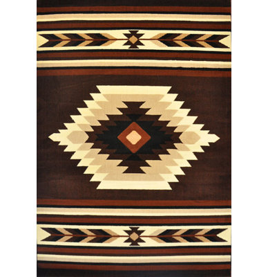 Tapis à motif sud-ouest noir Dounton