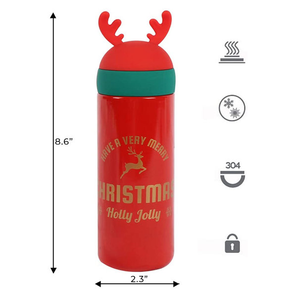 Christmas Reindeer Stainless Steel Water Bottle