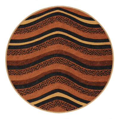 Washable Clay Waves Southwestern Area Rug