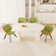 Ensemble de table de salle à manger moderne crème avec chaises en polyuréthane de style industriel