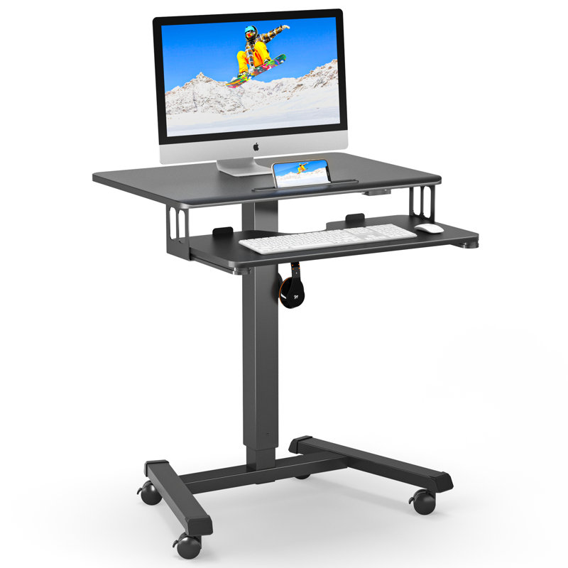 Adjustable Metal Base Standing Desk, Black