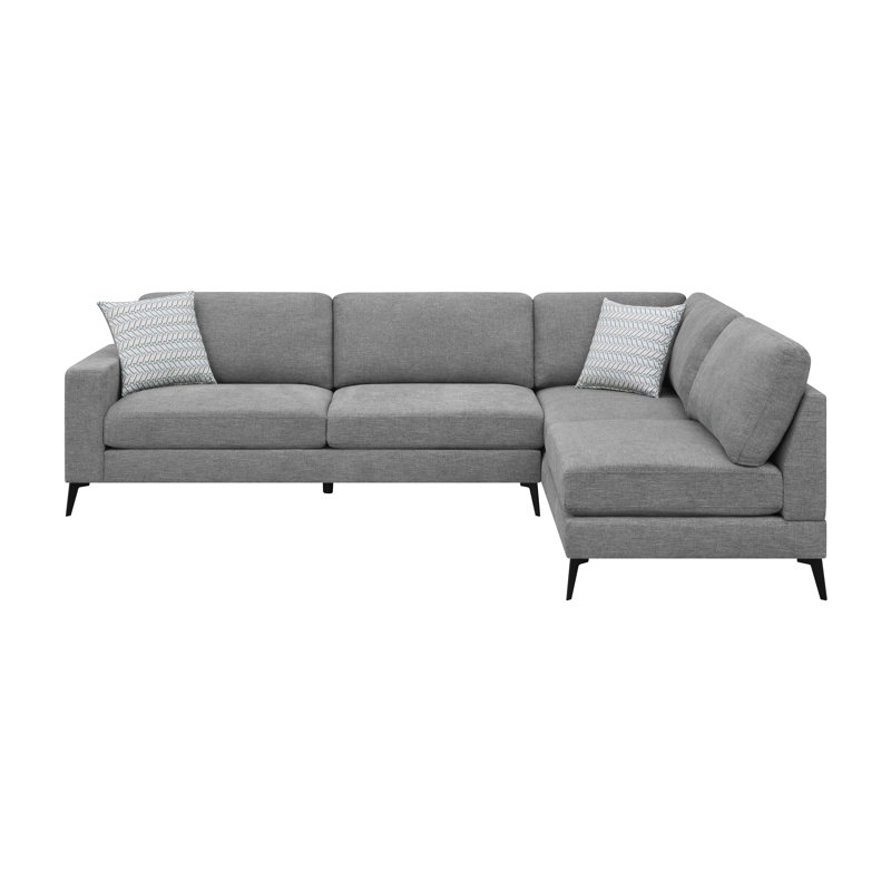 Chey Gray 2-piece Loose Back Sectional