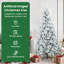Artificial Hinged Christmas Tree Snow Flocked White-733912048