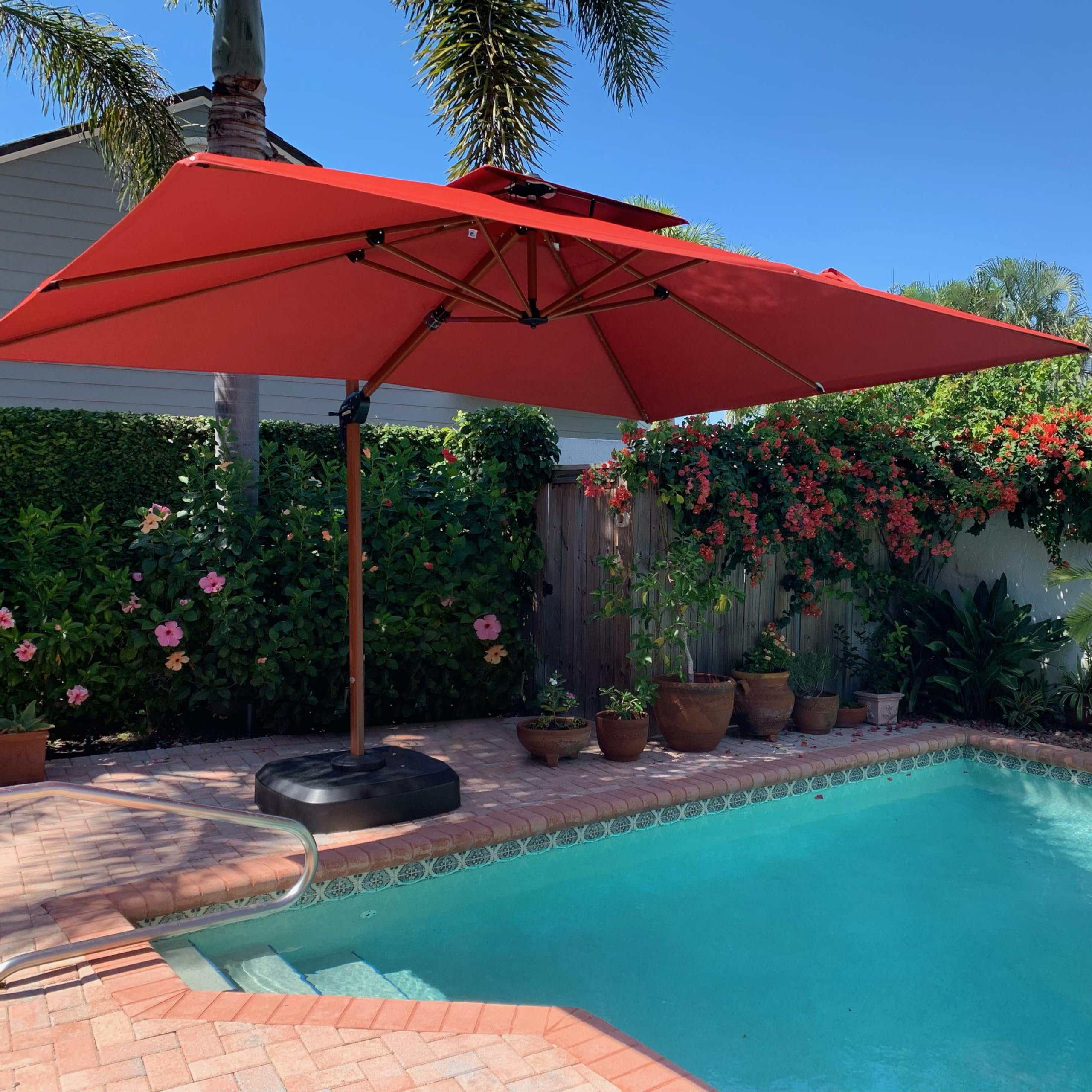 Arlmont & Co. Mace 106.20'' x 143.70'' Rectangular Cantilever Umbrella ...