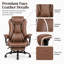 Fauteuil d'appoint inclinable à 135° avec dossier haut en similicuir, repose-pieds rétractable, pivot à 360°, hauteur réglable et capacité de charge de 181 kg (400 lb).-1270882155