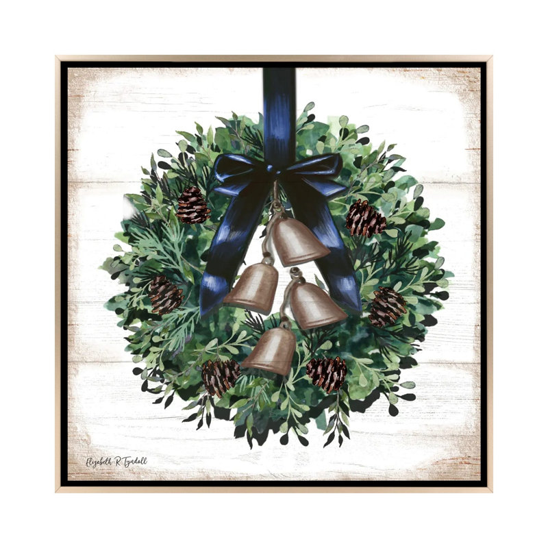 Marine Bow Wreath - reproduction d'art murale - toile encadrée, H 26 po x l 26 po, Impression encadrée sans passe-partout
