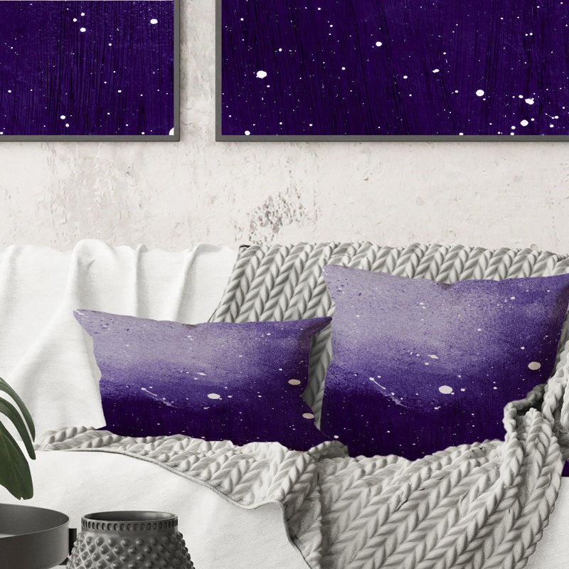 Coussin décoratif ultra violet et bleu Marble Universe I, 16 po x 16 po