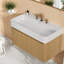 Meuble-lavabo suspendu de 91 cm avec lavabo, en contreplaqué, rangement moderne pour salle de bain-1016059019