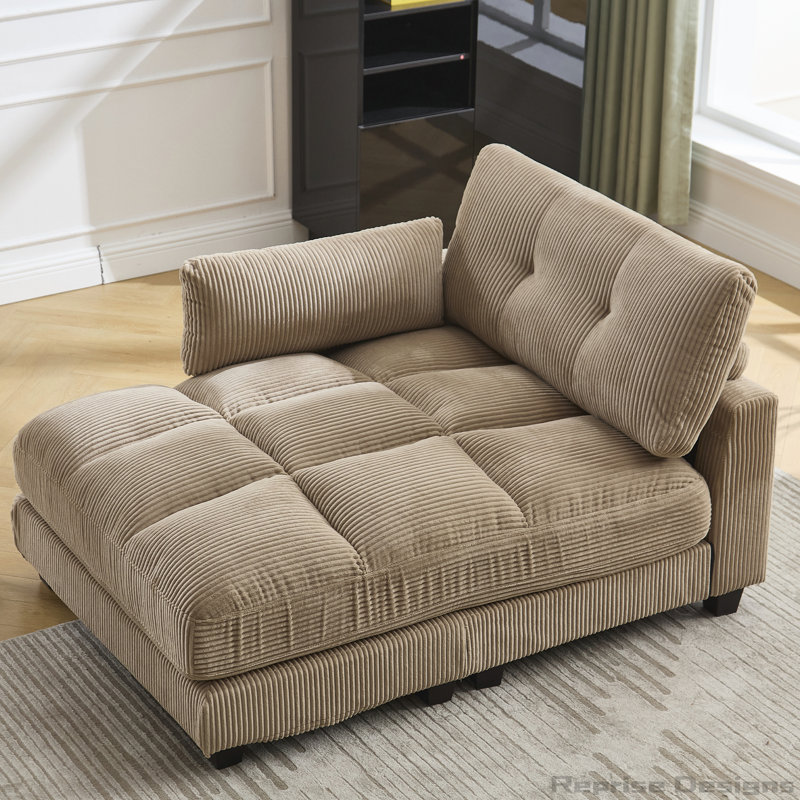 Oversized Chaise Lounge Chair, Khaki