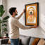 Golden Labrador Portrait Geometric - Framed Print-800578024-800578036