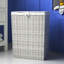 Hand Woven Plastic Laundry Hamper with Handles-34406849