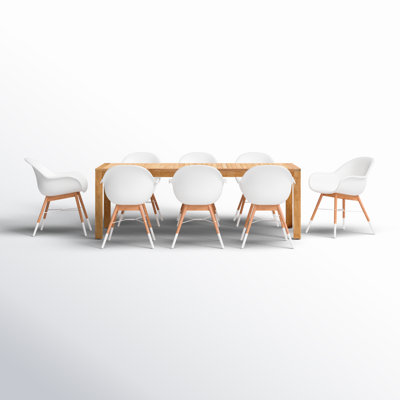 Alyisa 87'' Rectangular 8 - Person Outdoor Dining Set