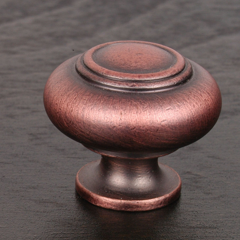 Poignée champignon Ringed CK Series, Distressed Copper, Diamètre du bouton 1,25 po