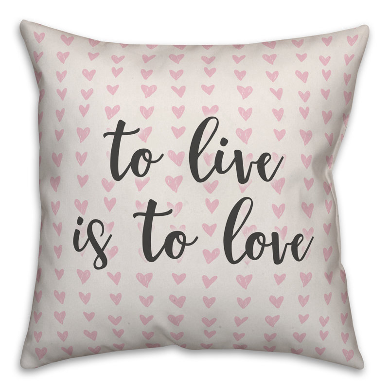  Coussin décoratif «To Live is to Love in Hearts», Coussin décoratif