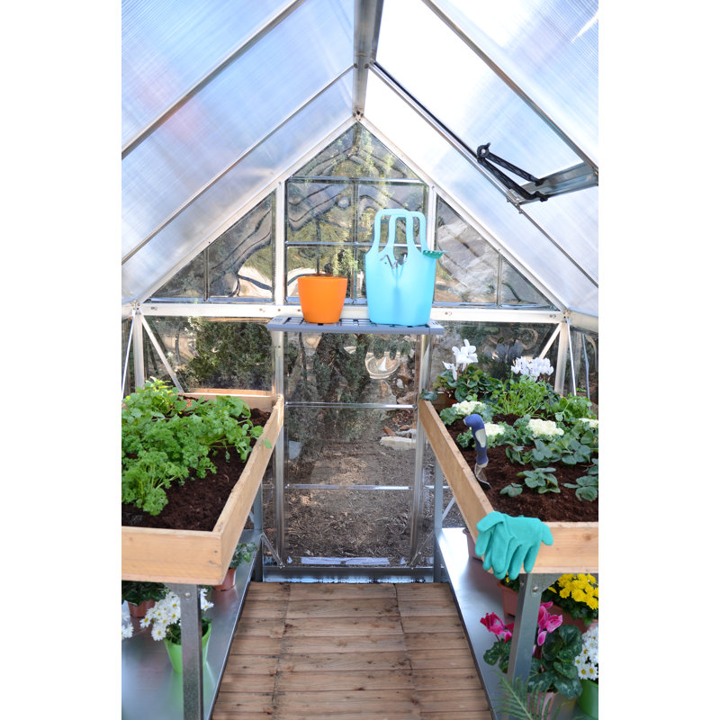 Hybrid 6' W x 6' D Greenhouse, Silver