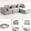 Velours côtelé gris doux à assise souple avec structure modulaire pour un salon de premier choix-446984323