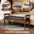 Valmont Mid-Century Modern PU Leather Button-Tufted Upholstered Bench with Gold-Accent Legs-1664128080