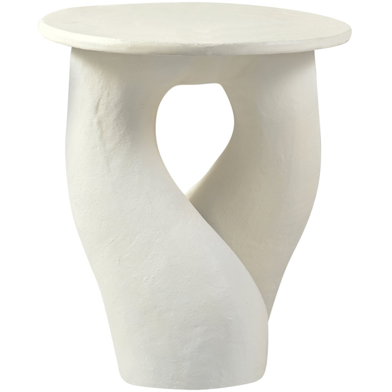 Table de bout en aluminium Talence, Crème, crème