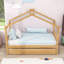 Lit en bois en forme de maison avec lit gigogne escamotable et tête de lit-2100750134-2100750091