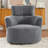 36.98" W Upholstered Swivel Barrel Chair-714137653