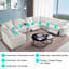 Canapé modulaire inclinable électrique en U avec ports USB, espace de rangement et siège surdimensionné-1221633759