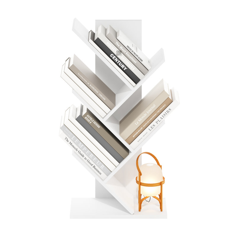 Nebih 77.01cm H x 40.01cm W Step Bookcase, White