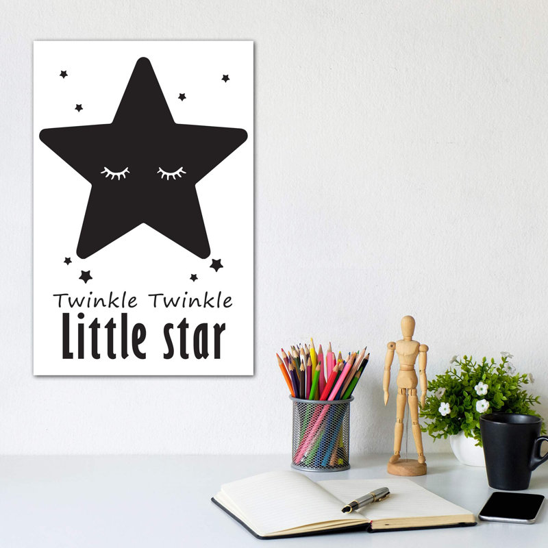Twinkle Little Star - impression d'art graphique, Pas de tapis, Toile tendue, H 12 po x l 8 po x P 0,75 po