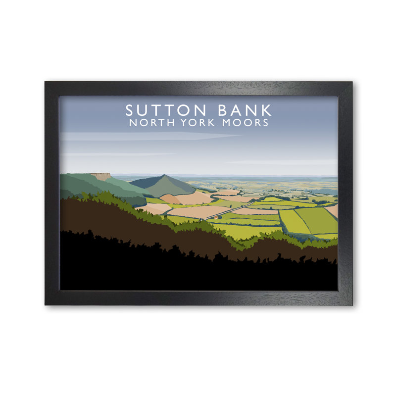 Sutton Bank North York Moors by Richard O'Neill - Single Picture Frame Print, 42 cm H x 594 cm W, Black