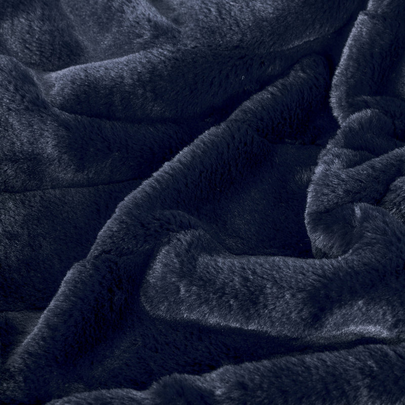 Empress Hand Woven Throw Blanket, 140cm W x 200cm L, Navy