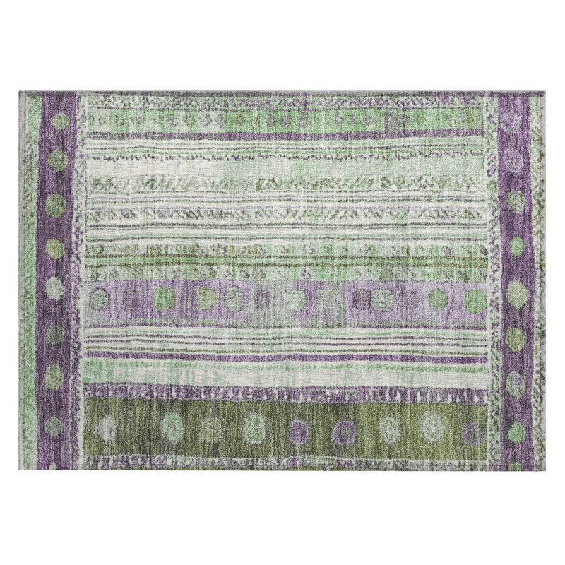 Machine Washable Indoor/Outdoor Xhevrie Purple Rug, Rectangle 1'8" x 2'6"