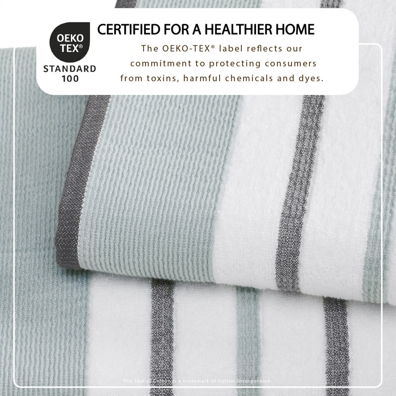 Deanthony Luxury Cotton Decorative, Eucalyptus/Gray, Hand Towels - 4 Pack