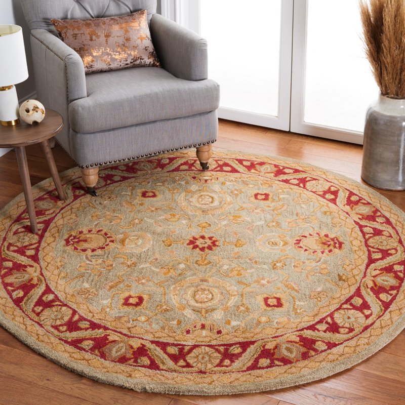 Tingley Hand Tufted Wool Pile Oriental Rug, Round 4'