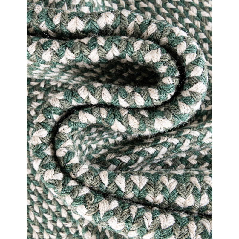 Tapis contemporain Aideen - vert, Carré 7 pi 10 po