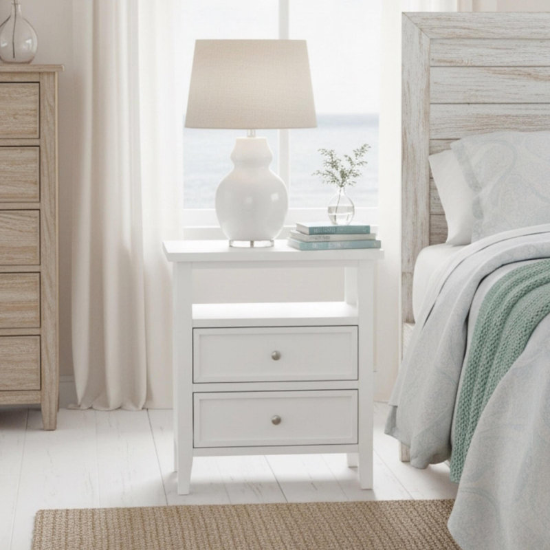 Sleek & Chic Modern Nightstand, White