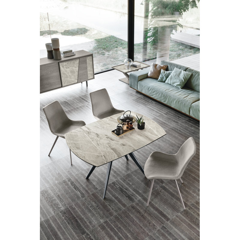 Jaclyn Rectangular 200cm W Dining Table, Emperador, Graphite