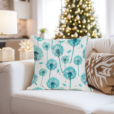 Botanical Turquoise Teal Dandelions II Modern