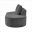 Canapés modulaires modulaires incurvés modernes de 116 po avec méridienne, 116 po, entièrement assemblés pour le salon | Gris anthracite | Polyester-523509139