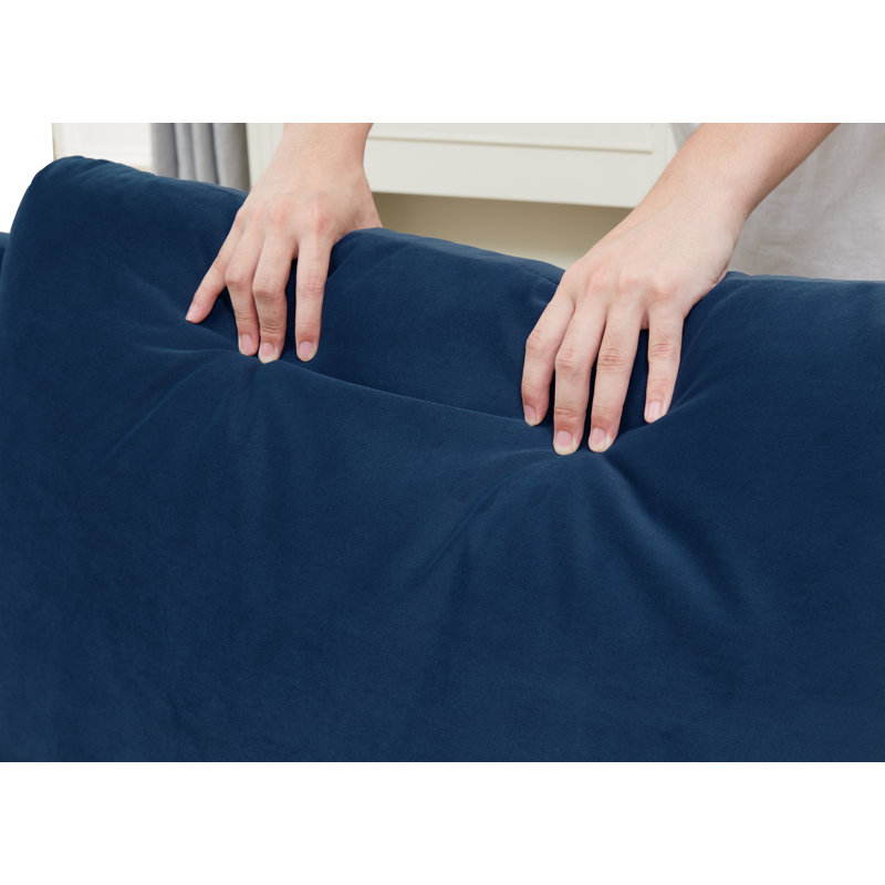 Canapé modulaire 136 po, Velours bleu