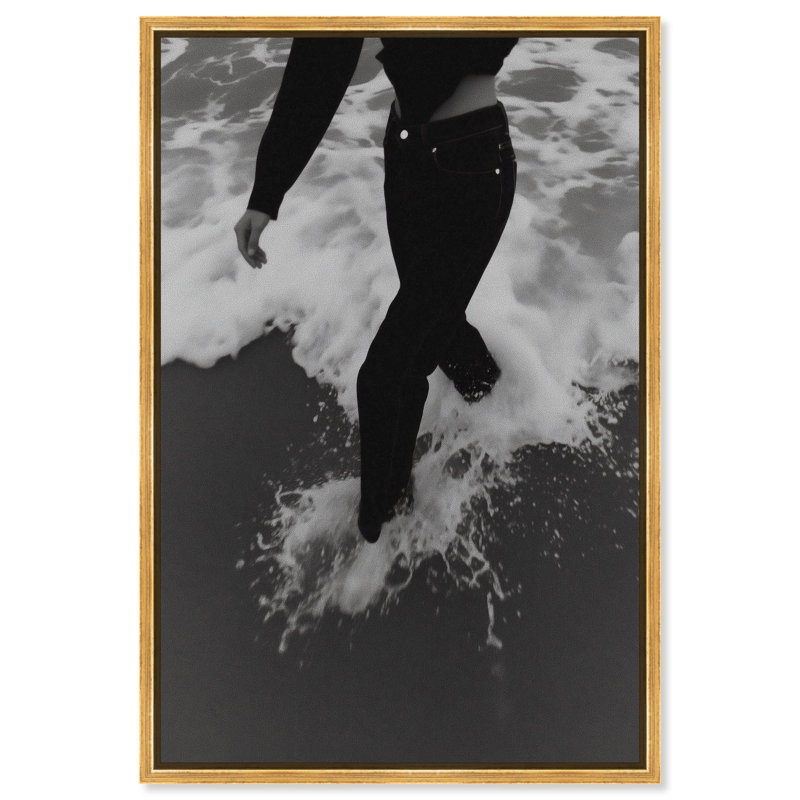 Crushing Foam Nautical & Beach Canvas Print by Oliver Gal, Black Frame, 10 x 15, 31"H x 46"W, Gold Floater Frame