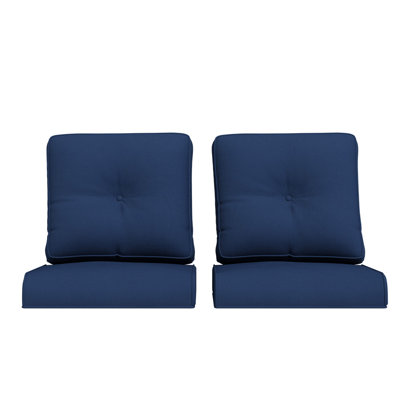 Coussin d'extérieur à assise profonde avec tissu en oléfine (ensemble de 2)