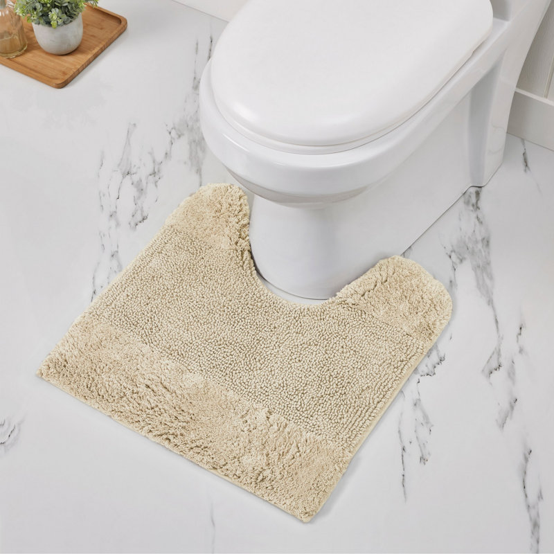 Granada 100% Cotton Tufted Contour Bath Rug – Soft, Absorbent, Non-Slip, Machine Washable Luxurious Solid U-shaped Toilet Rug