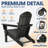 Outdoor Folding Adirondack Chair Set of 4 for Patio Fire Pit, Wooden Textured HDPE Adjustable Chairs with Cup Holder, Waterproof All Weather Resistant Plastic for Pool Lawn Garden Backyard(Black)-62850937