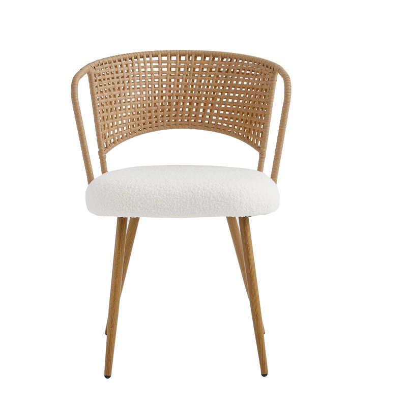 Chaise de salle à manger à oreilles avec pieds en métal, 2, Brun