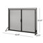 Écran de foyer attrayant en fer, noir mat - pièce décorative, H 29,91 po x l 40,62 po