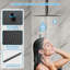 12 Inch Ceiling Mounted Shower System Shower Combo Set Shower Head with Hand Shower and Tub Spout-102381060