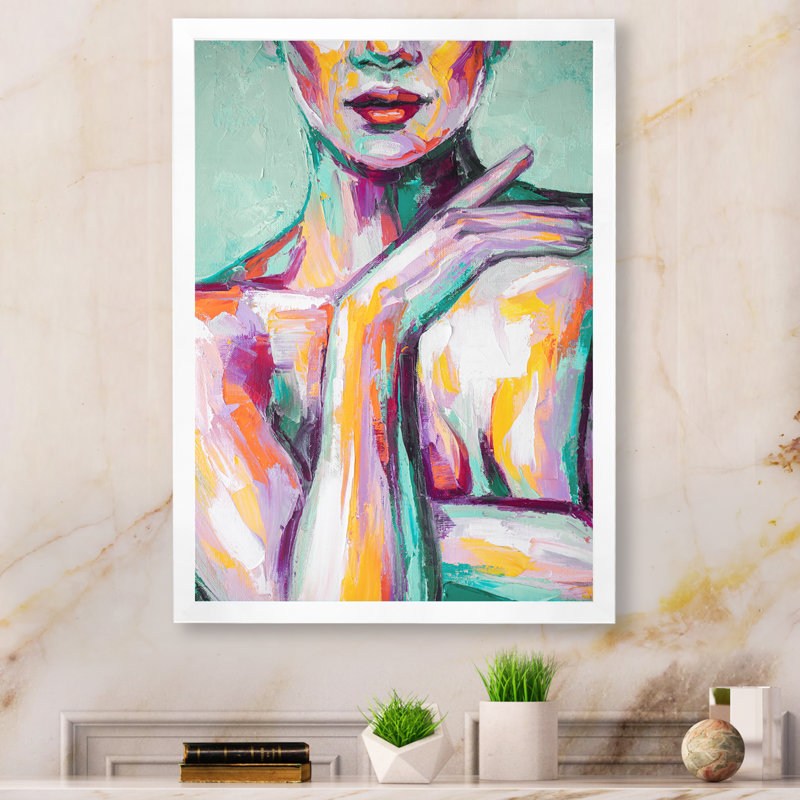 Pastel istic Seduction Woman III - Peinture, H 32 po x l 16 po x P 1 po, Cadre photo blanc